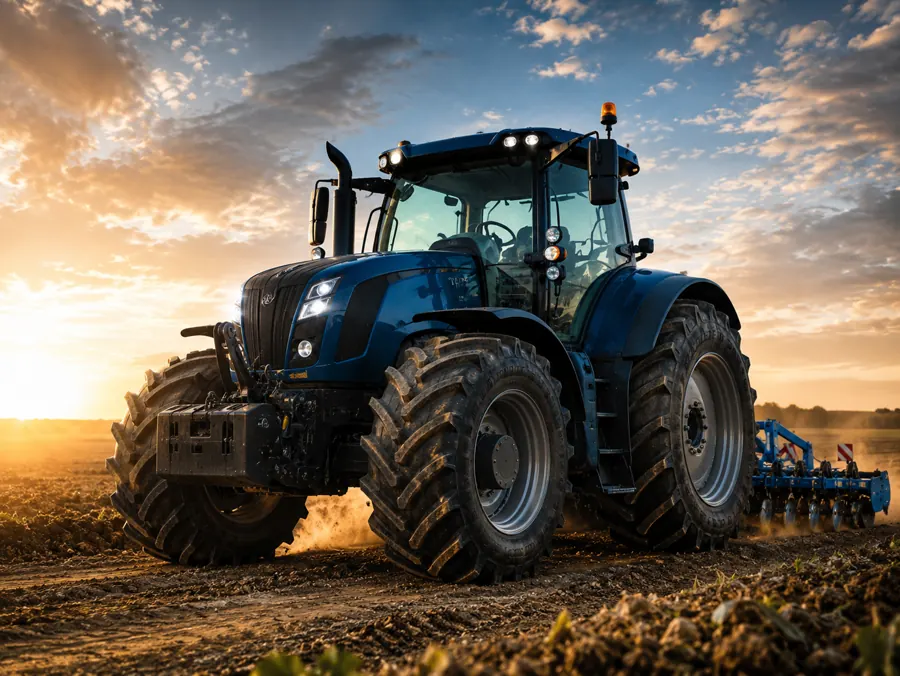 Trator representando bateria para máquinas agrícolas