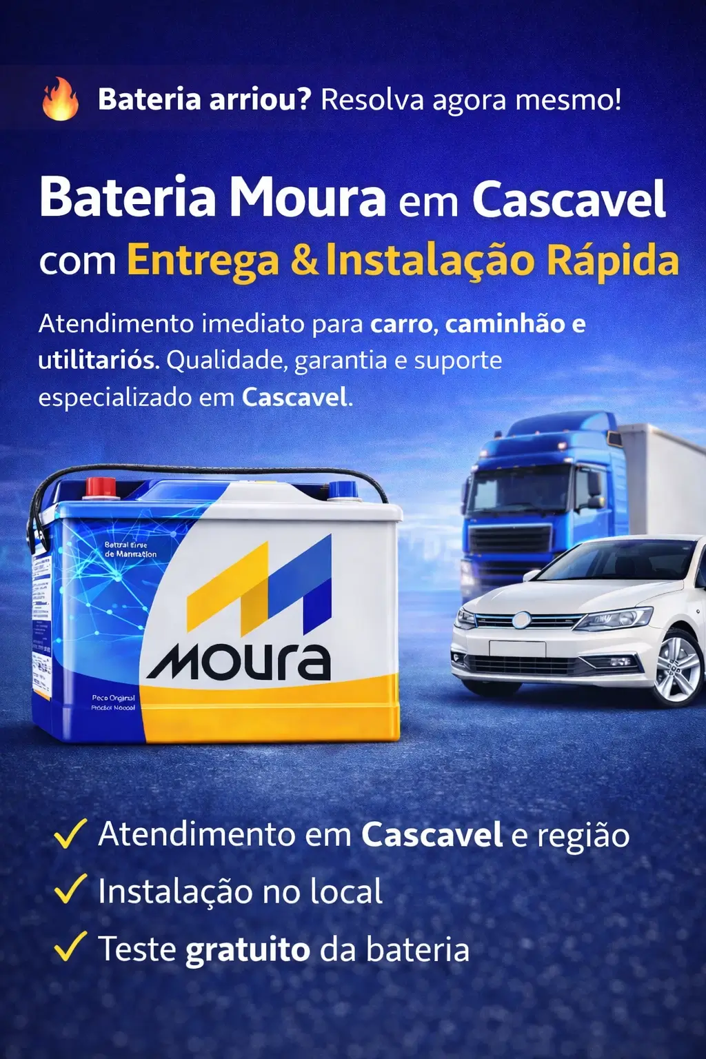 Bateria Moura com entrega rapida 1