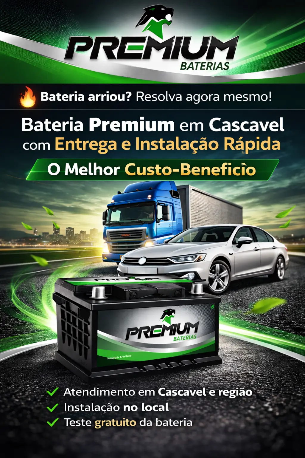 Bateria Premium com entrega rapida em Cascavel 1
